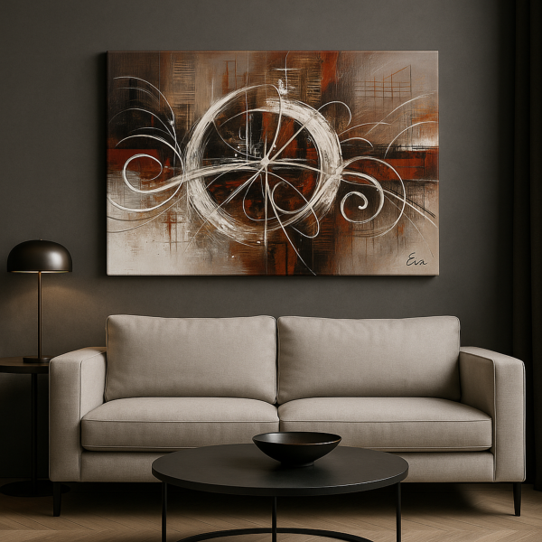 Énergie Cuivrée – Tableau Abstrait Contemporain Signé Eva