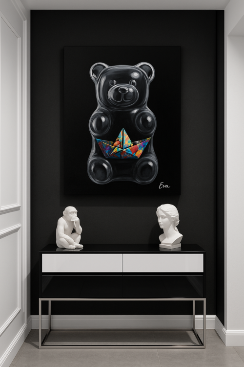 Peinture Ours Origamy — Bateau Graffiti • Édition Limitée 