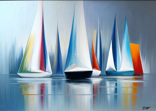 Tableau peinture Voiles Couleurs Veloutées - artiste EVA JEKINS